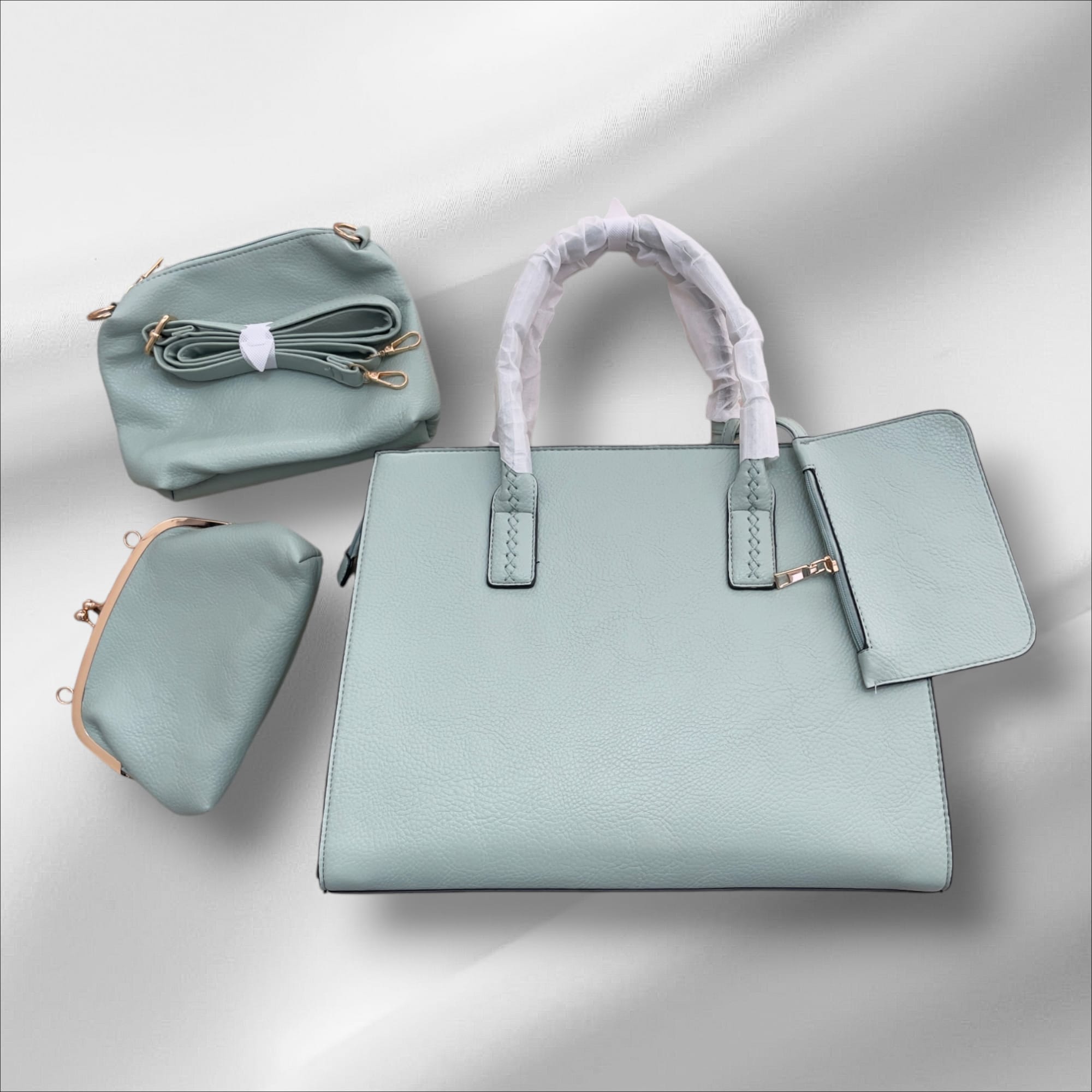 SET BORSA VERDE MARINO